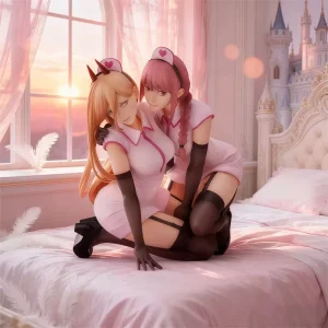 Anime Figur Ecchi - Power & Makima Nurse - 15 cm