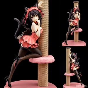 Anime Figur Ecchi - Kurumi Tokisaki mit Kratzbaum Nekopara Kitten - 24cm