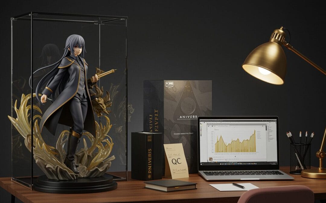 Anime Figuren Aftermarket – hochwertige Scale-Figur in Vitrine mit Preis-Tracking-Setup
